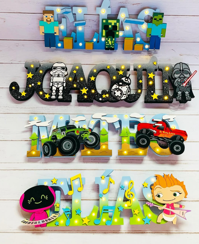 NOMBRES TEMATICOS LUMINOSOS