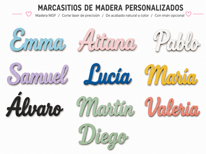 Marcasitios de Madera Personalizados con imán